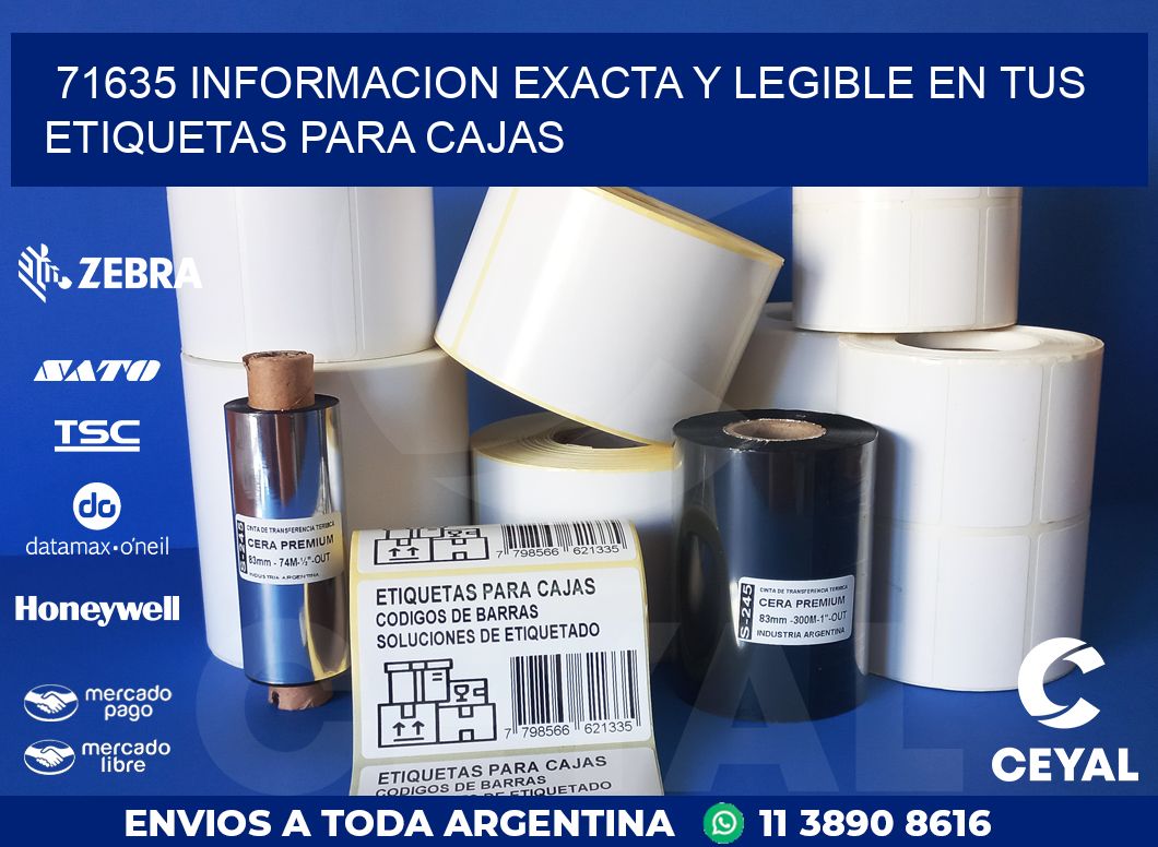 71635 INFORMACION EXACTA Y LEGIBLE EN TUS ETIQUETAS PARA CAJAS