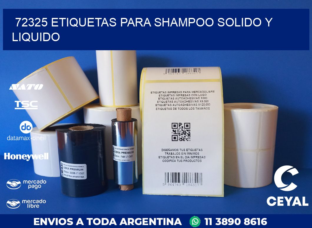 72325 ETIQUETAS PARA SHAMPOO SOLIDO Y LIQUIDO