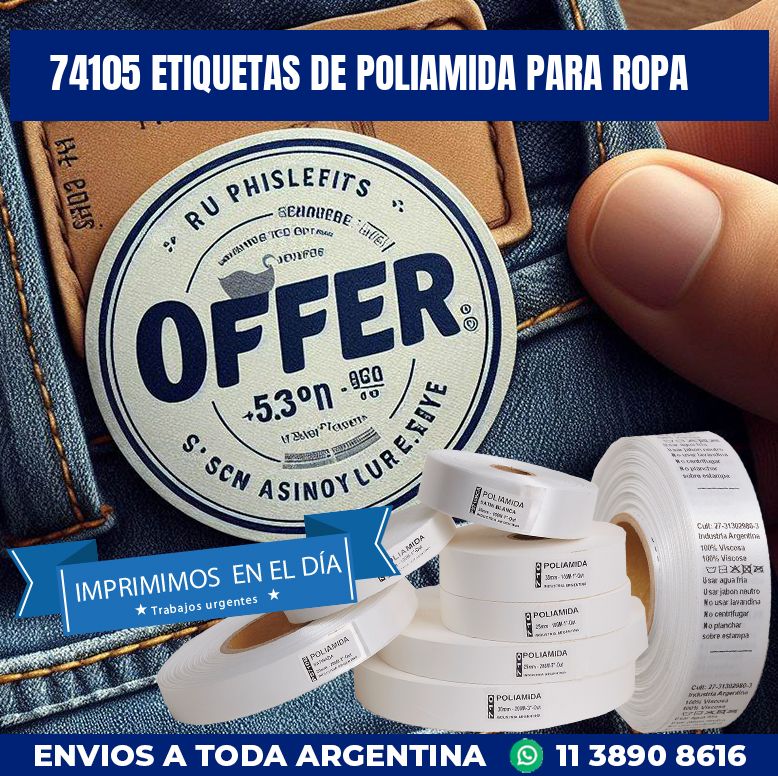 74105 ETIQUETAS DE POLIAMIDA PARA ROPA