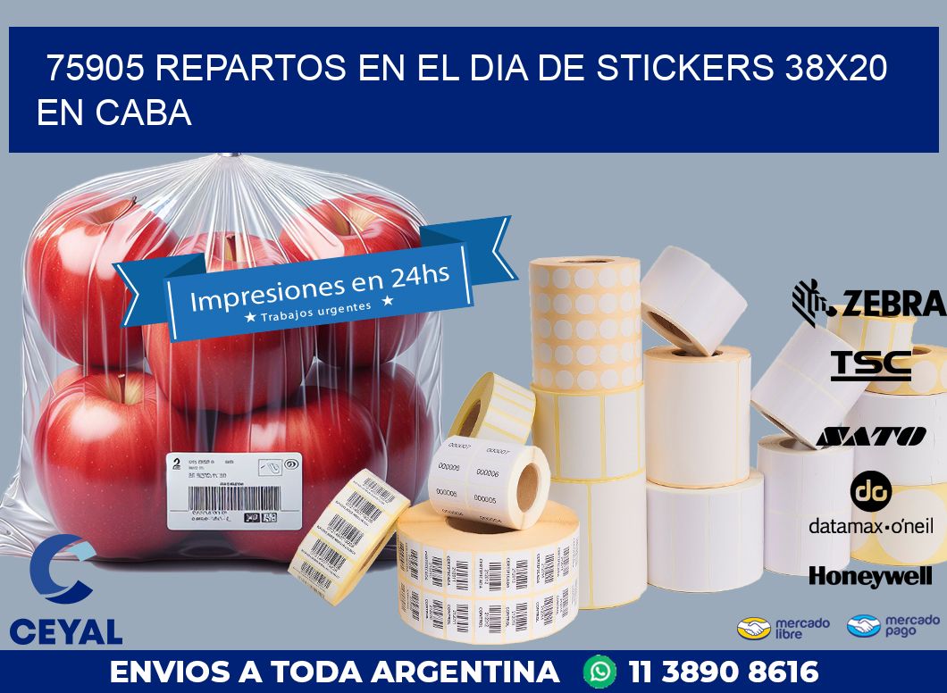75905 REPARTOS EN EL DIA DE STICKERS 38X20 EN CABA