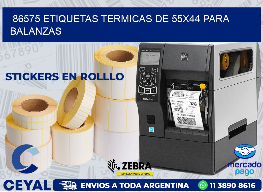 86575 ETIQUETAS TERMICAS DE 55X44 PARA BALANZAS
