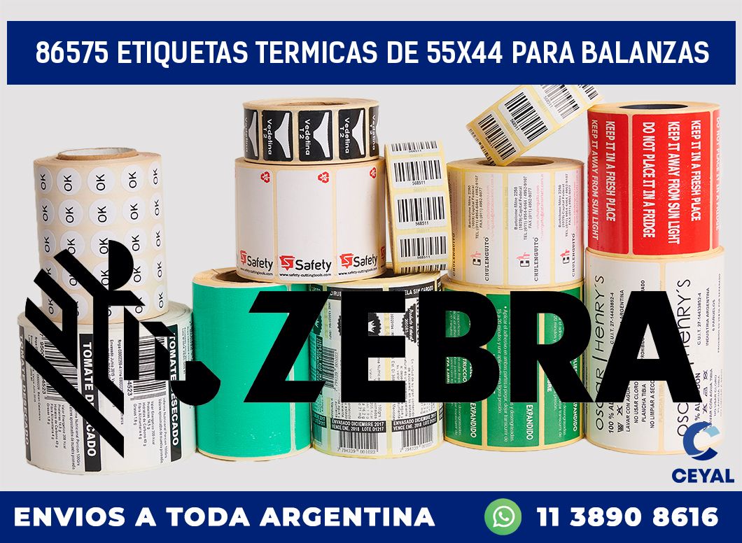 86575 ETIQUETAS TERMICAS DE 55X44 PARA BALANZAS