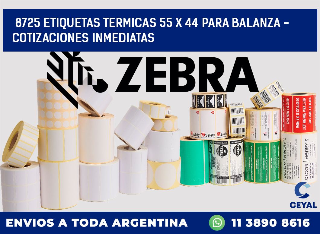 8725 ETIQUETAS TERMICAS 55 X 44 PARA BALANZA - COTIZACIONES INMEDIATAS