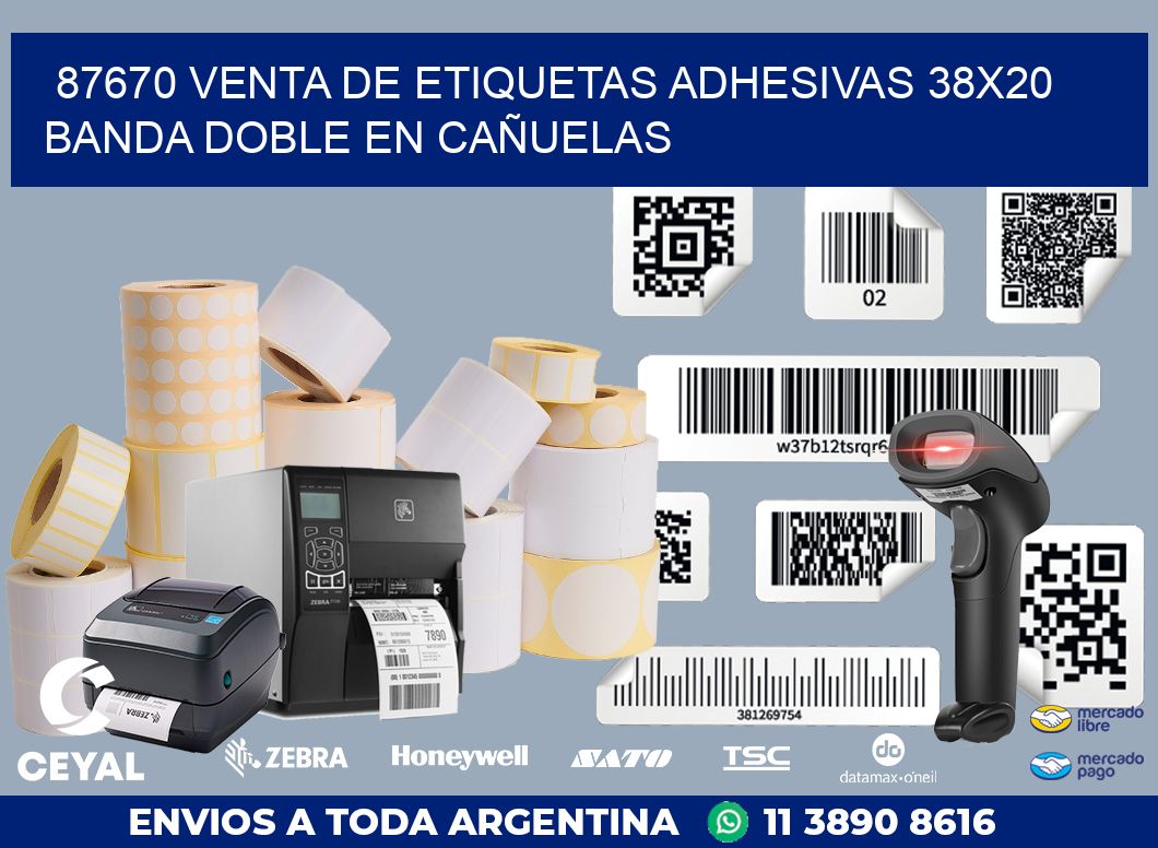 87670 VENTA DE ETIQUETAS ADHESIVAS 38X20 BANDA DOBLE EN CAÑUELAS