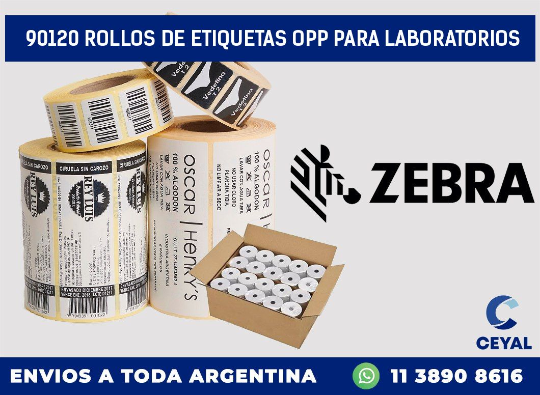 90120 ROLLOS DE ETIQUETAS OPP PARA LABORATORIOS