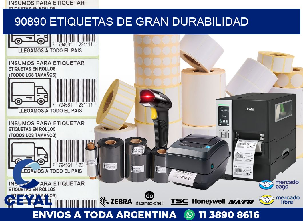 90890 ETIQUETAS DE GRAN DURABILIDAD