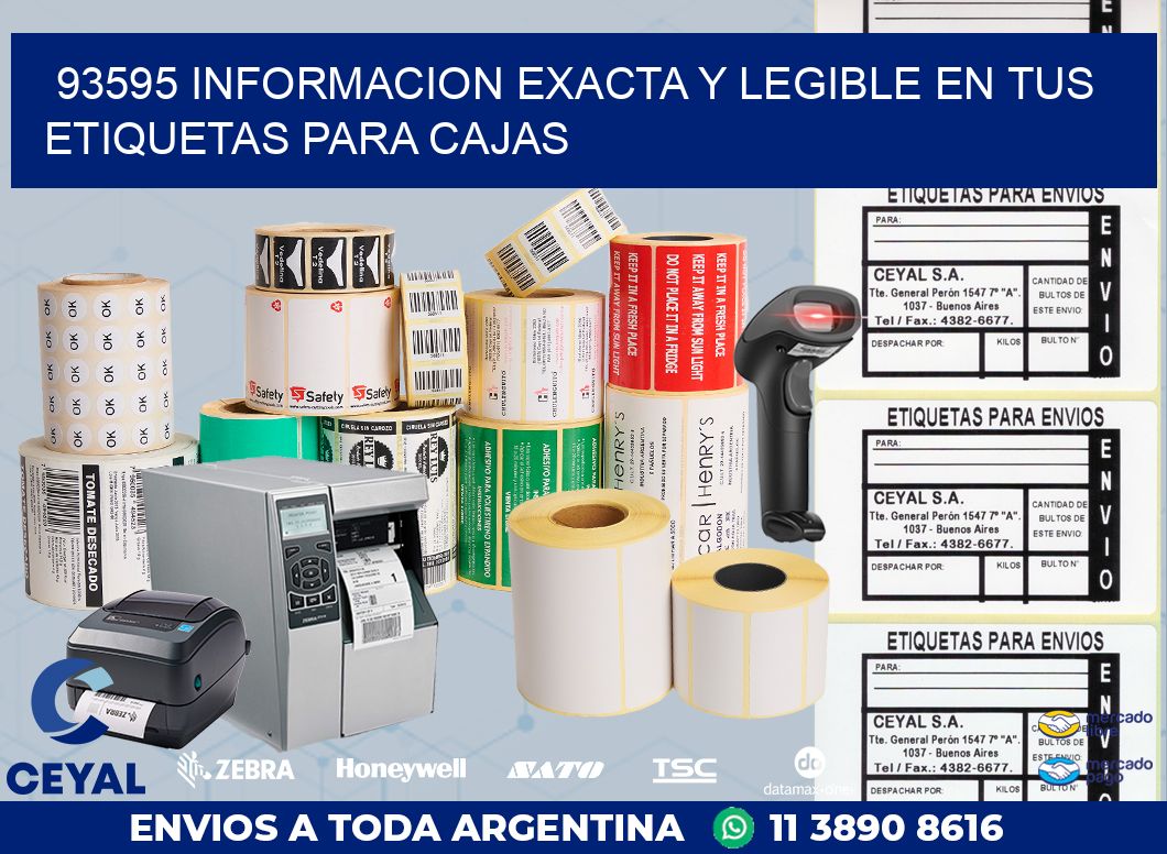 93595 INFORMACION EXACTA Y LEGIBLE EN TUS ETIQUETAS PARA CAJAS
