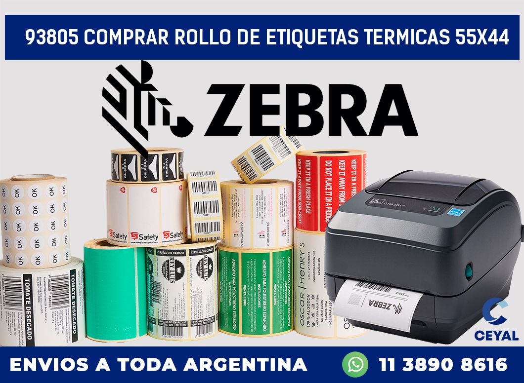 93805 COMPRAR ROLLO DE ETIQUETAS TERMICAS 55X44
