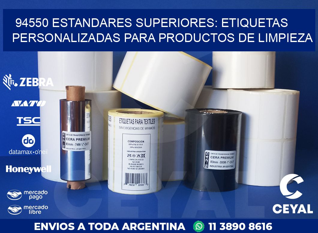 94550 ESTANDARES SUPERIORES: ETIQUETAS PERSONALIZADAS PARA PRODUCTOS DE LIMPIEZA