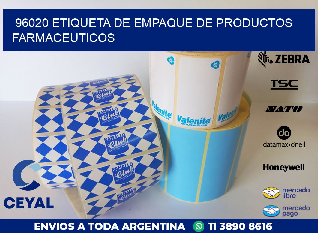 96020 ETIQUETA DE EMPAQUE DE PRODUCTOS FARMACEUTICOS