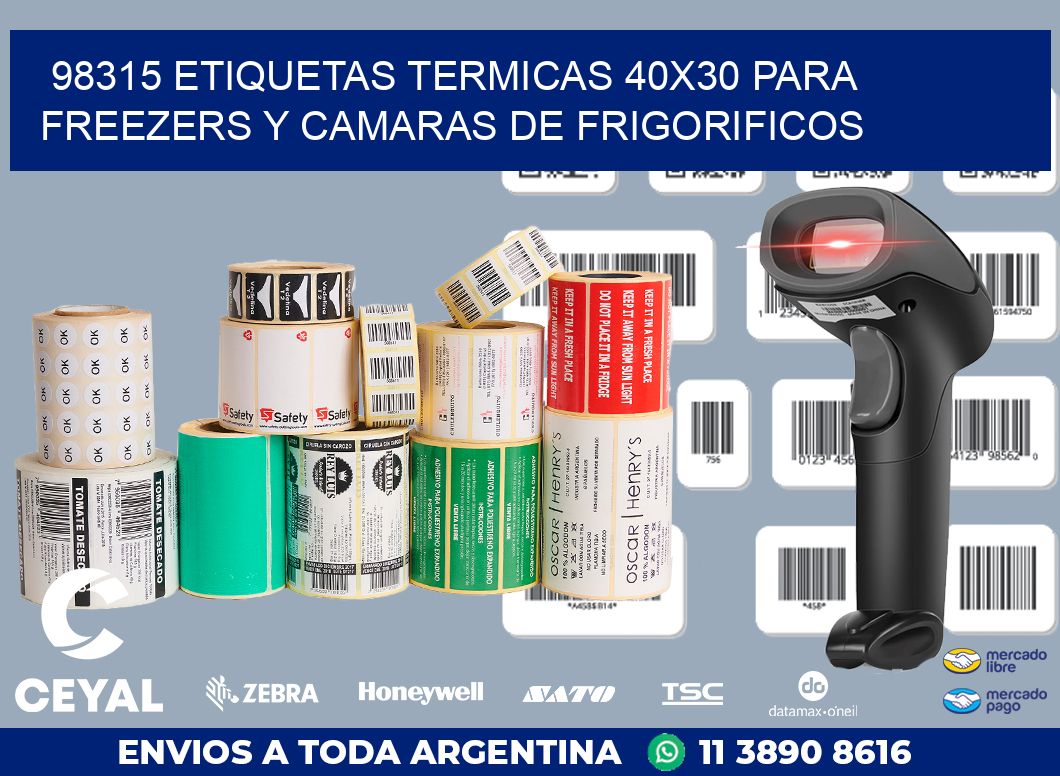 98315 ETIQUETAS TERMICAS 40X30 PARA FREEZERS Y CAMARAS DE FRIGORIFICOS