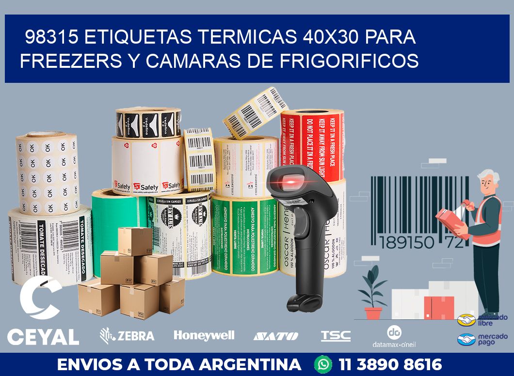 98315 ETIQUETAS TERMICAS 40X30 PARA FREEZERS Y CAMARAS DE FRIGORIFICOS