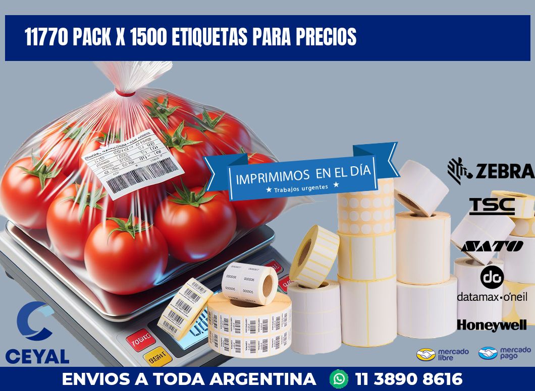 11770 PACK X 1500 ETIQUETAS PARA PRECIOS