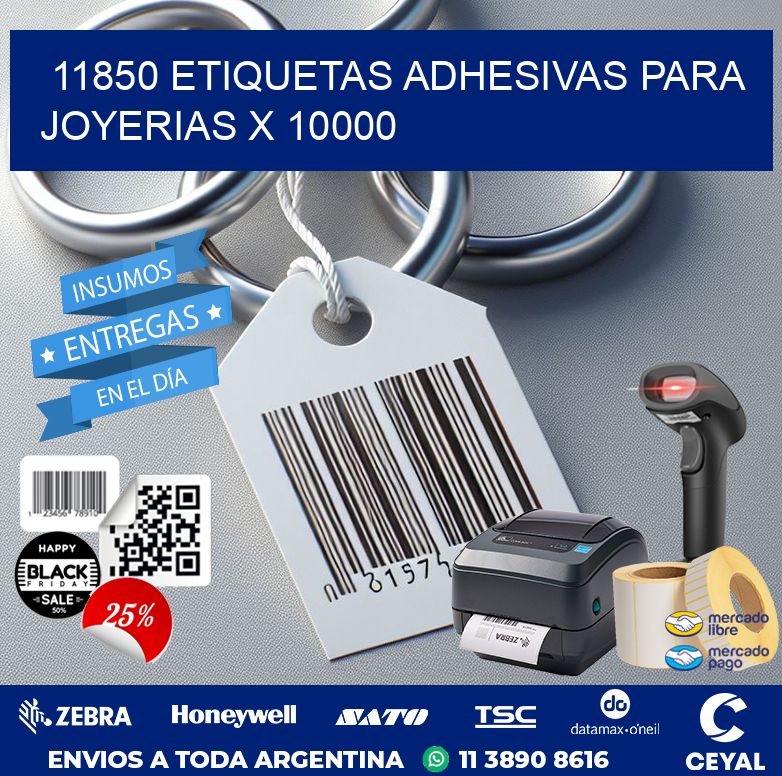 11850 ETIQUETAS ADHESIVAS PARA JOYERIAS X 10000