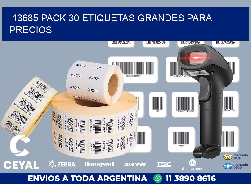 13685 PACK 30 ETIQUETAS GRANDES PARA PRECIOS