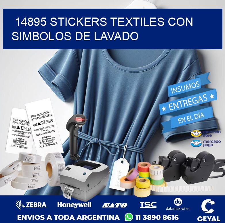 14895 STICKERS TEXTILES CON SIMBOLOS DE LAVADO