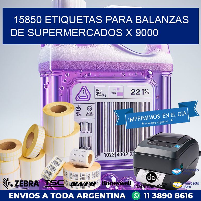 15850 ETIQUETAS PARA BALANZAS DE SUPERMERCADOS X 9000