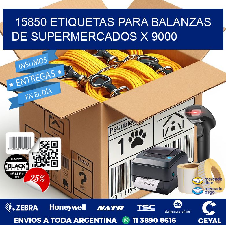 15850 ETIQUETAS PARA BALANZAS DE SUPERMERCADOS X 9000