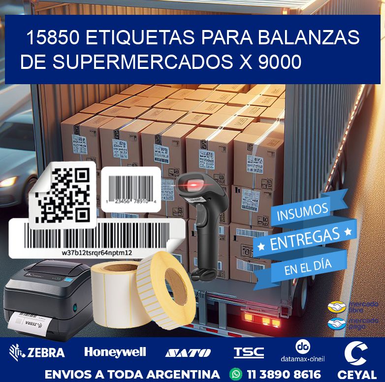 15850 ETIQUETAS PARA BALANZAS DE SUPERMERCADOS X 9000