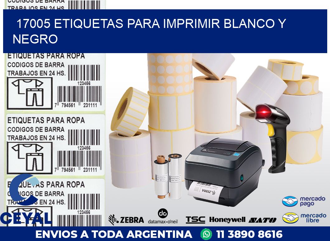 17005 ETIQUETAS PARA IMPRIMIR BLANCO Y NEGRO