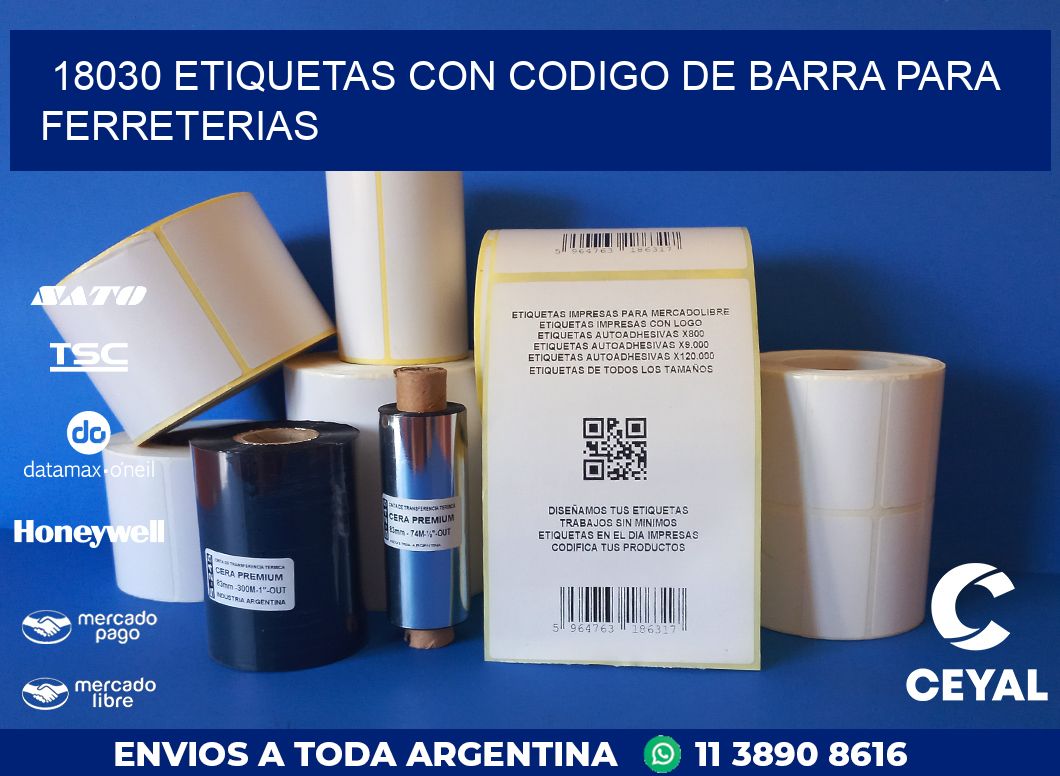 18030 ETIQUETAS CON CODIGO DE BARRA PARA FERRETERIAS