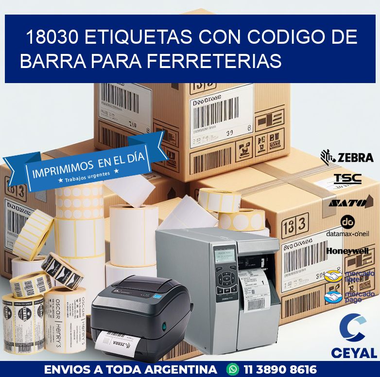 18030 ETIQUETAS CON CODIGO DE BARRA PARA FERRETERIAS