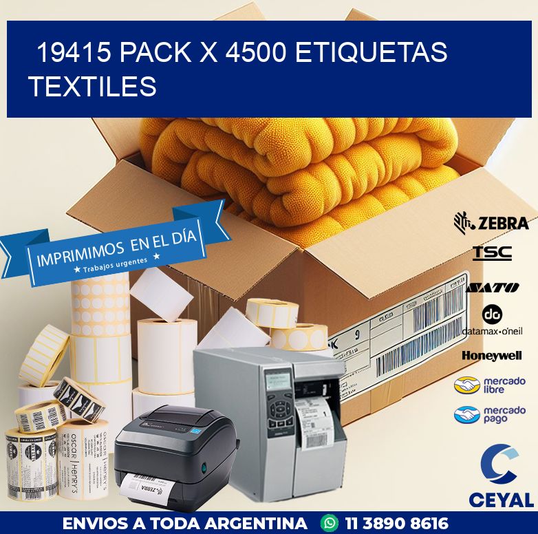 19415 PACK X 4500 ETIQUETAS TEXTILES