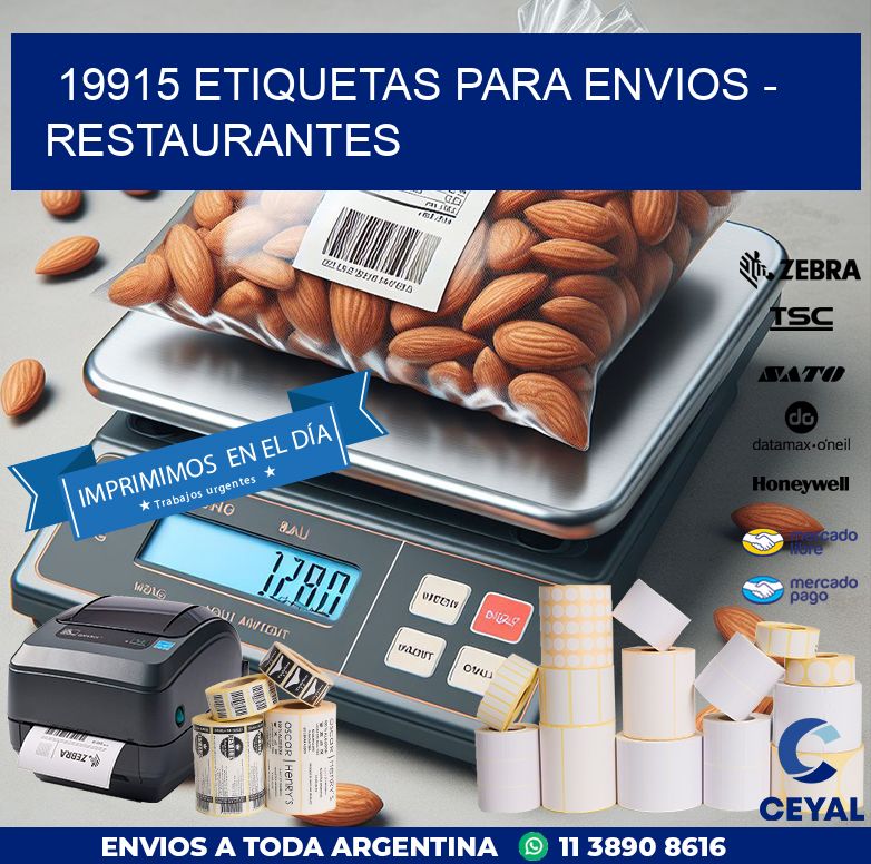 19915 ETIQUETAS PARA ENVIOS - RESTAURANTES
