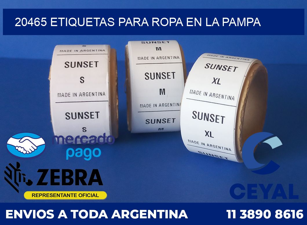 20465 ETIQUETAS PARA ROPA EN LA PAMPA