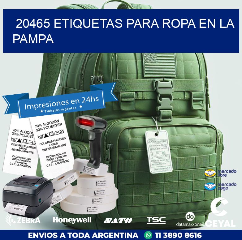 20465 ETIQUETAS PARA ROPA EN LA PAMPA