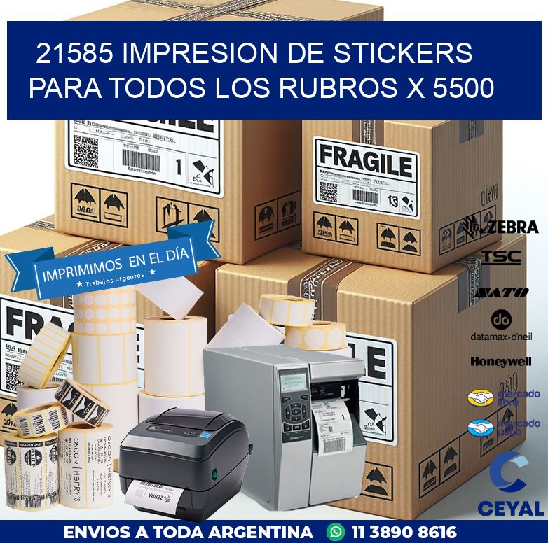 21585 IMPRESION DE STICKERS PARA TODOS LOS RUBROS X 5500