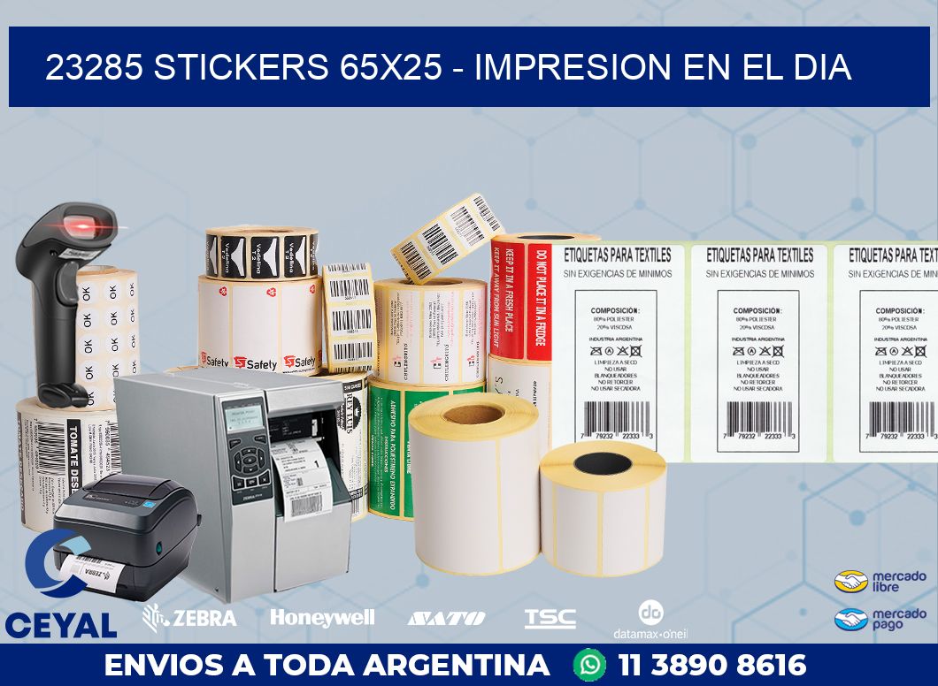 23285 STICKERS 65x25 - IMPRESION EN EL DIA