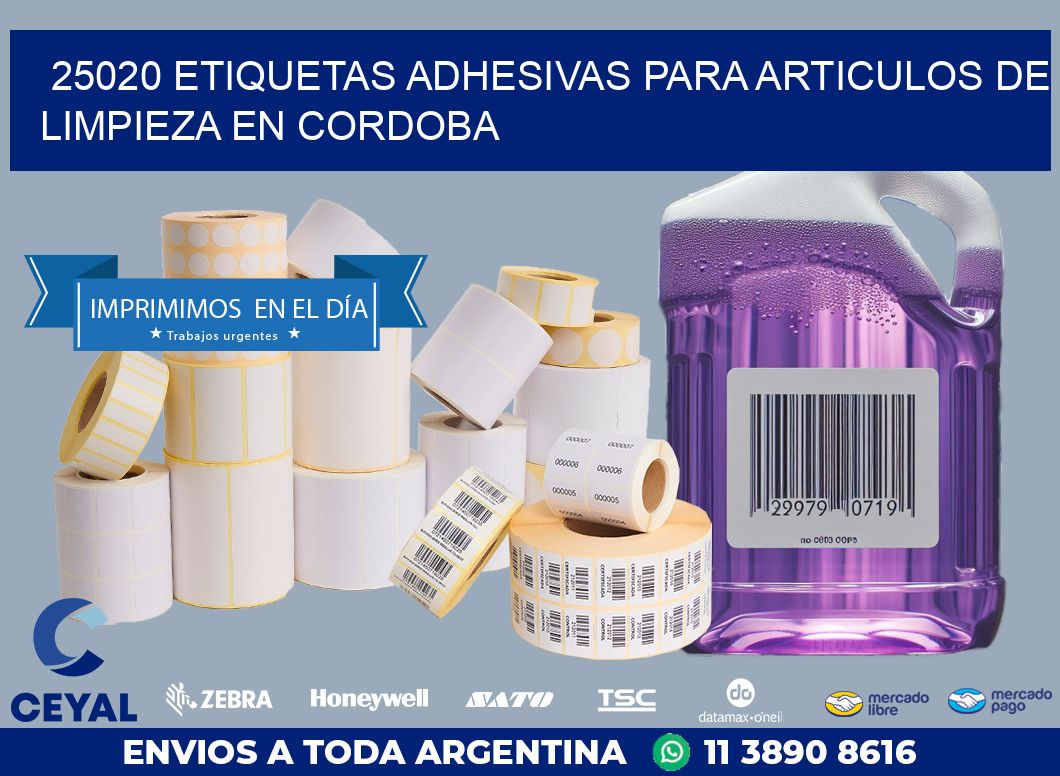 25020 ETIQUETAS ADHESIVAS PARA ARTICULOS DE LIMPIEZA EN CORDOBA