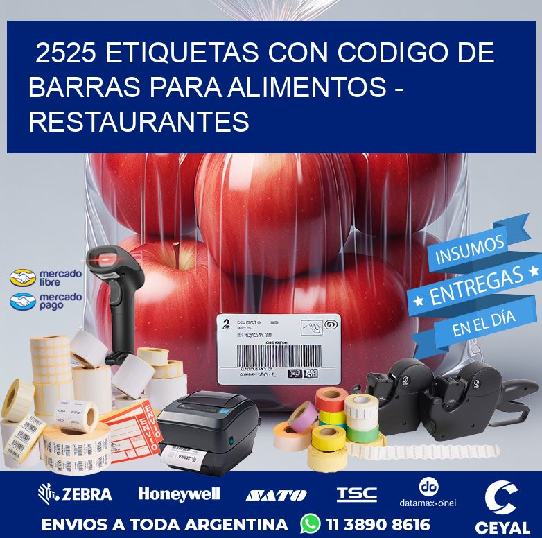 2525 ETIQUETAS CON CODIGO DE BARRAS PARA ALIMENTOS - RESTAURANTES