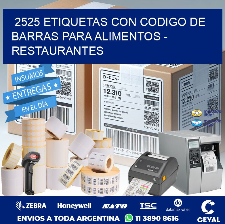2525 ETIQUETAS CON CODIGO DE BARRAS PARA ALIMENTOS - RESTAURANTES