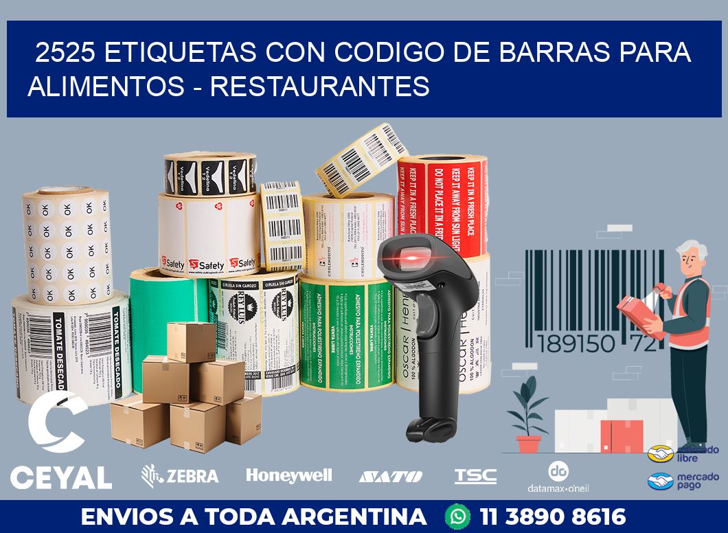 2525 ETIQUETAS CON CODIGO DE BARRAS PARA ALIMENTOS – RESTAURANTES