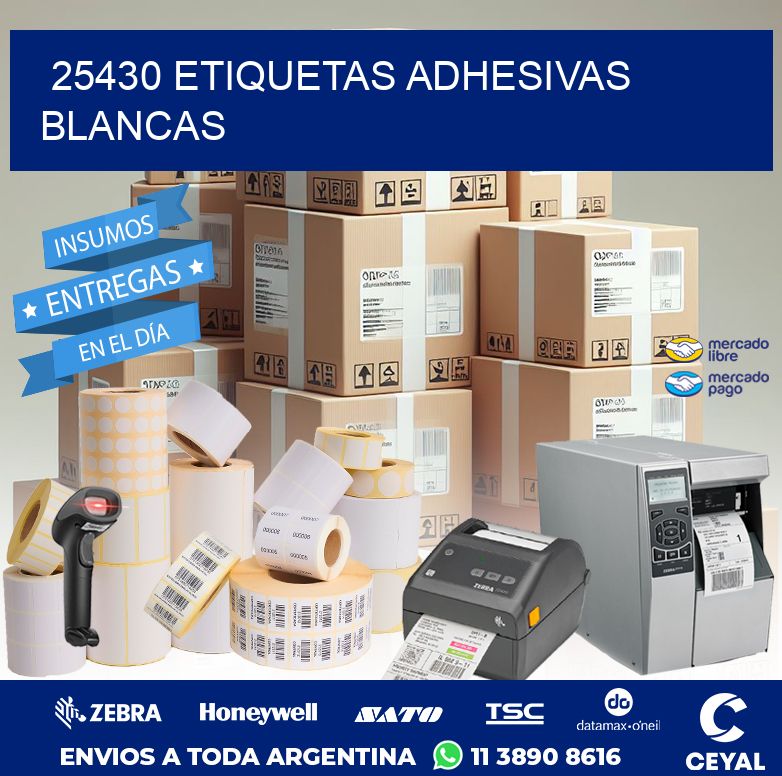 25430 ETIQUETAS ADHESIVAS BLANCAS