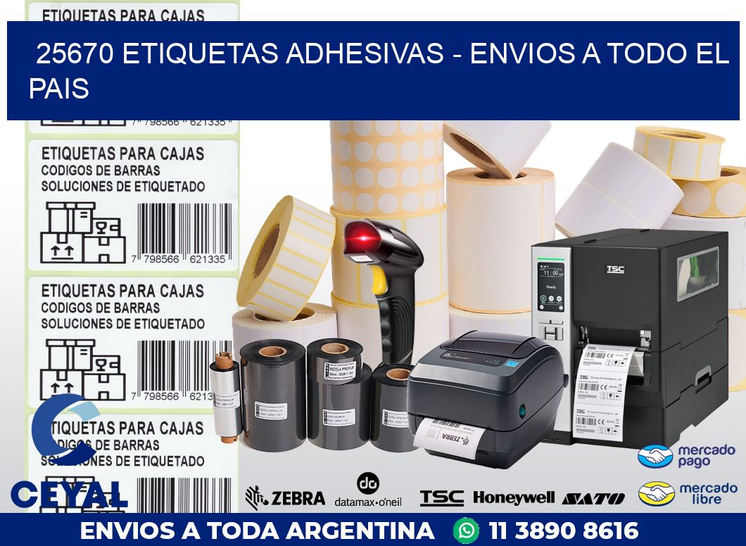 25670 ETIQUETAS ADHESIVAS - ENVIOS A TODO EL PAIS