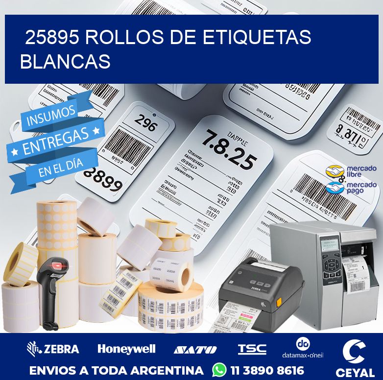 25895 ROLLOS DE ETIQUETAS BLANCAS