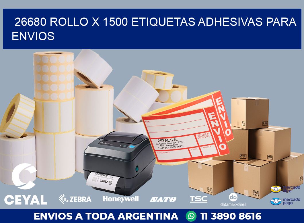 26680 ROLLO X 1500 ETIQUETAS ADHESIVAS PARA ENVIOS