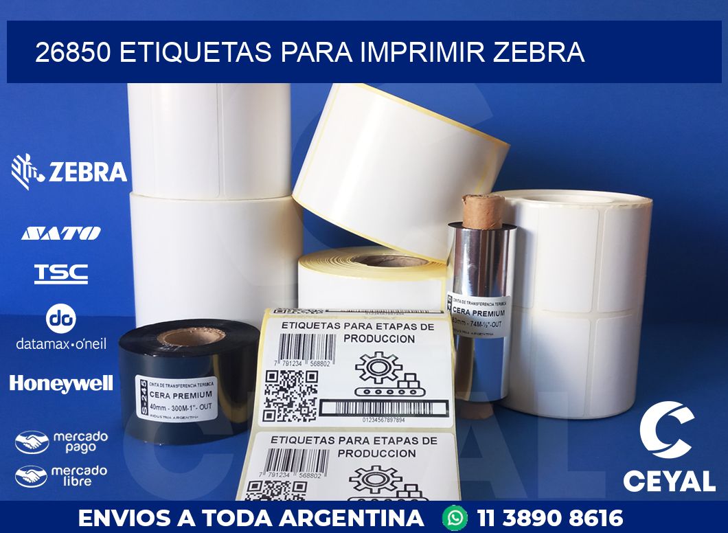 26850 ETIQUETAS PARA IMPRIMIR ZEBRA
