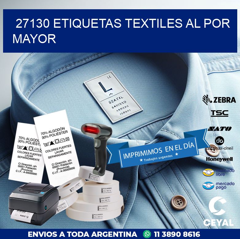 27130 ETIQUETAS TEXTILES AL POR MAYOR