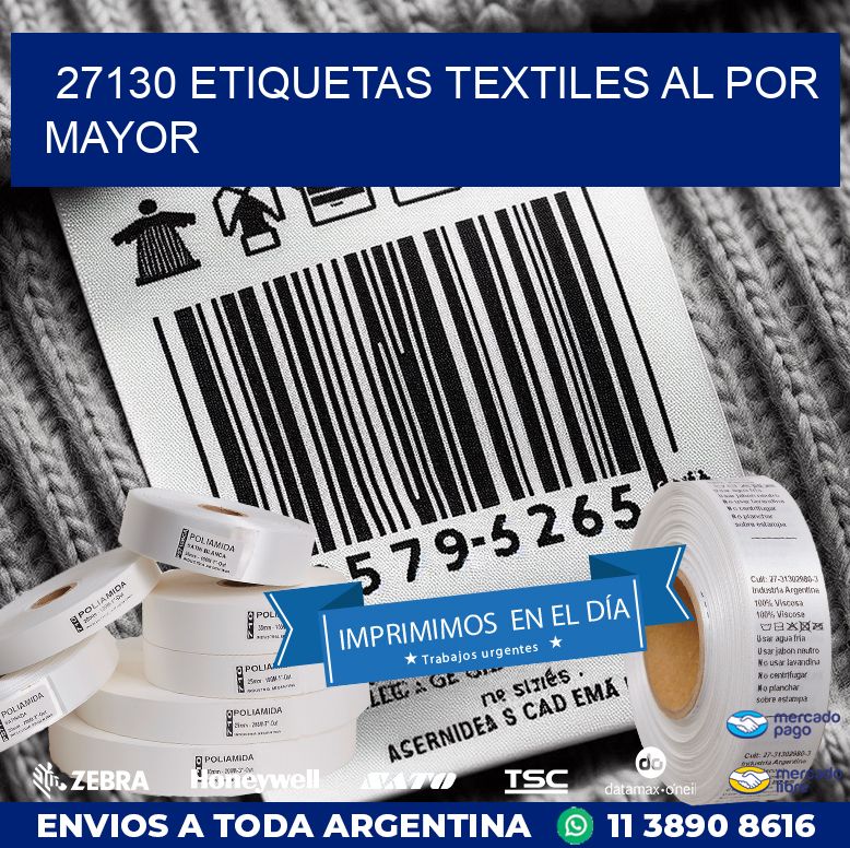 27130 ETIQUETAS TEXTILES AL POR MAYOR