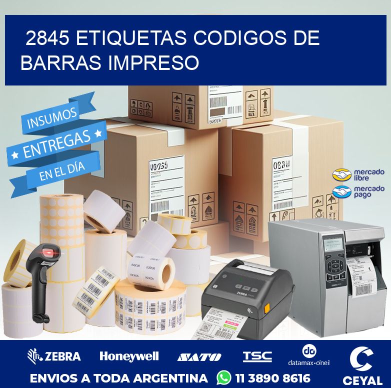 2845 ETIQUETAS CODIGOS DE BARRAS IMPRESO