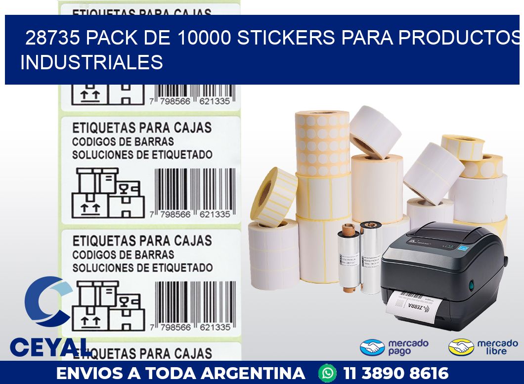 28735 PACK DE 10000 STICKERS PARA PRODUCTOS INDUSTRIALES