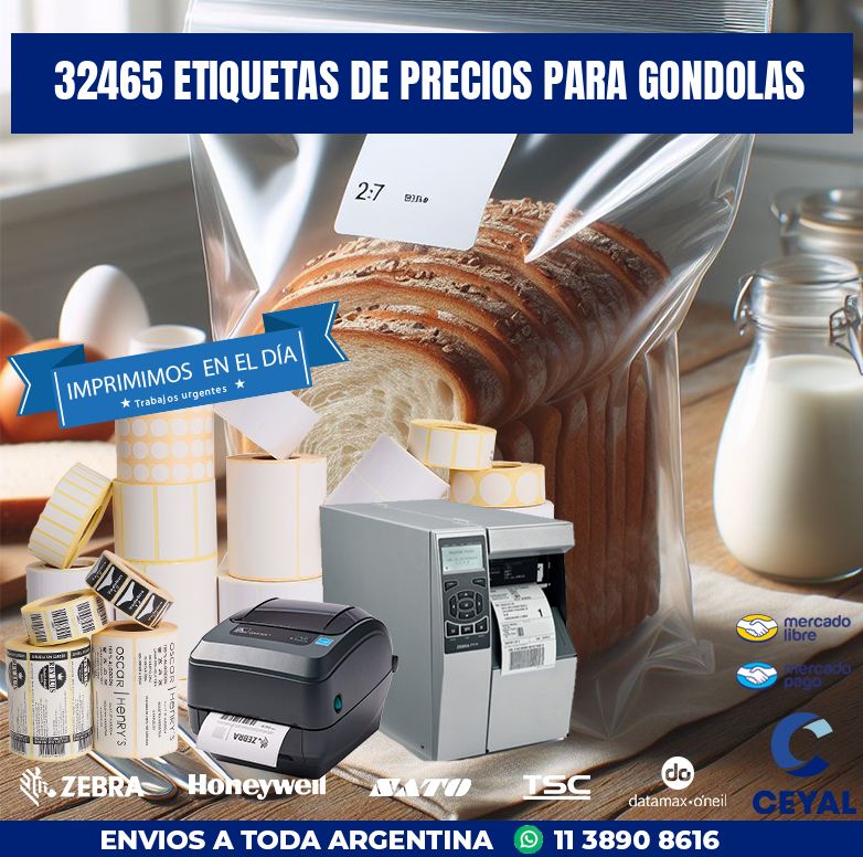 32465 ETIQUETAS DE PRECIOS PARA GONDOLAS