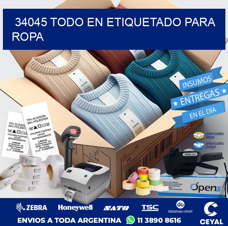 34045 TODO EN ETIQUETADO PARA ROPA