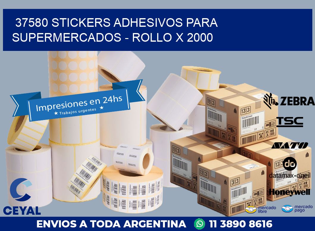 37580 STICKERS ADHESIVOS PARA SUPERMERCADOS - ROLLO X 2000