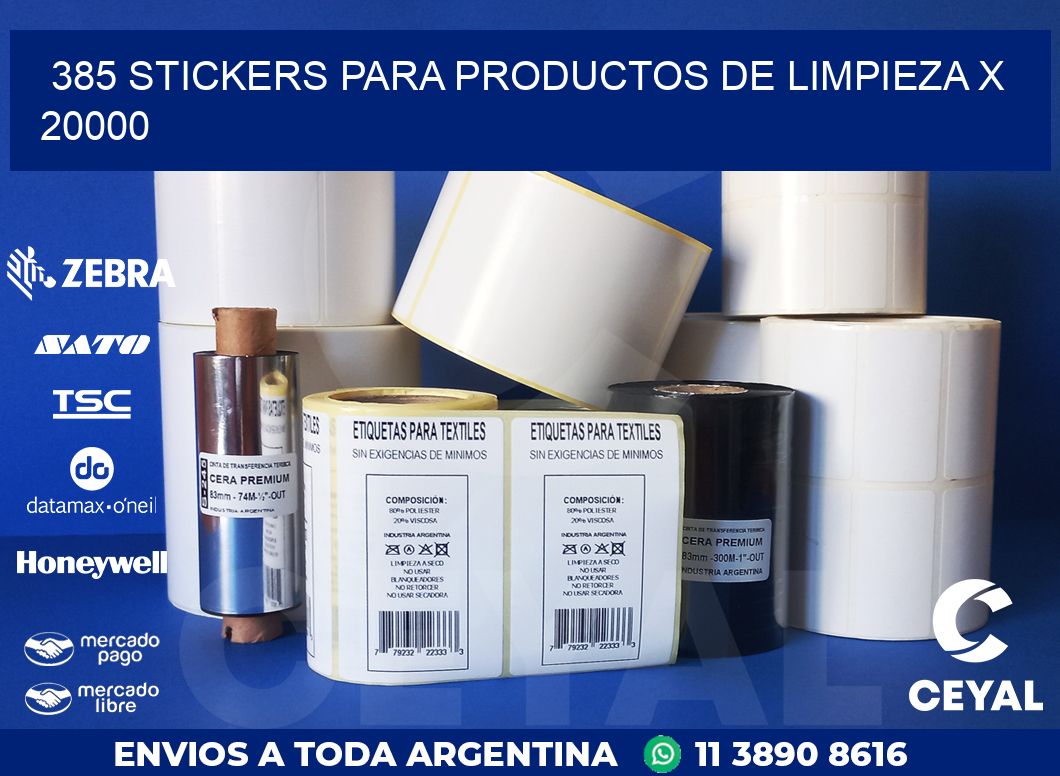 385 STICKERS PARA PRODUCTOS DE LIMPIEZA X 20000
