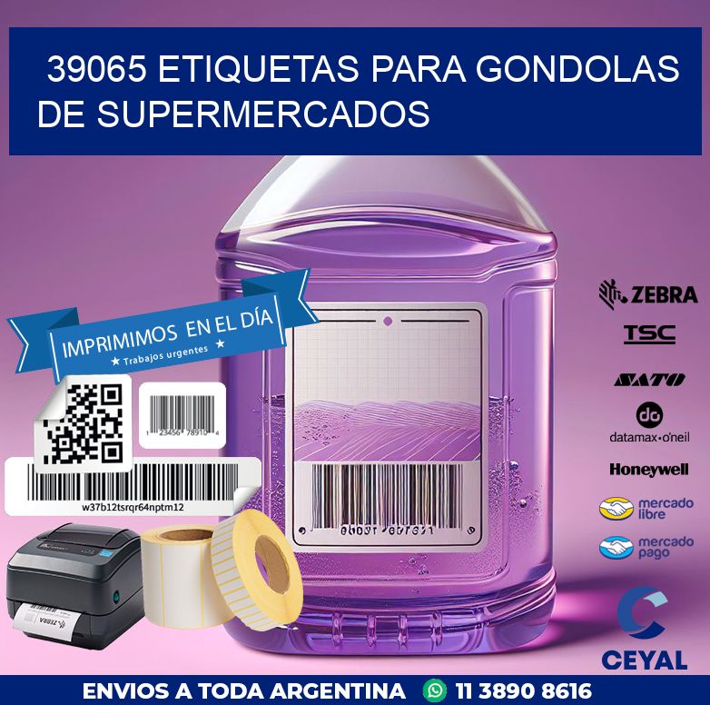 39065 ETIQUETAS PARA GONDOLAS DE SUPERMERCADOS